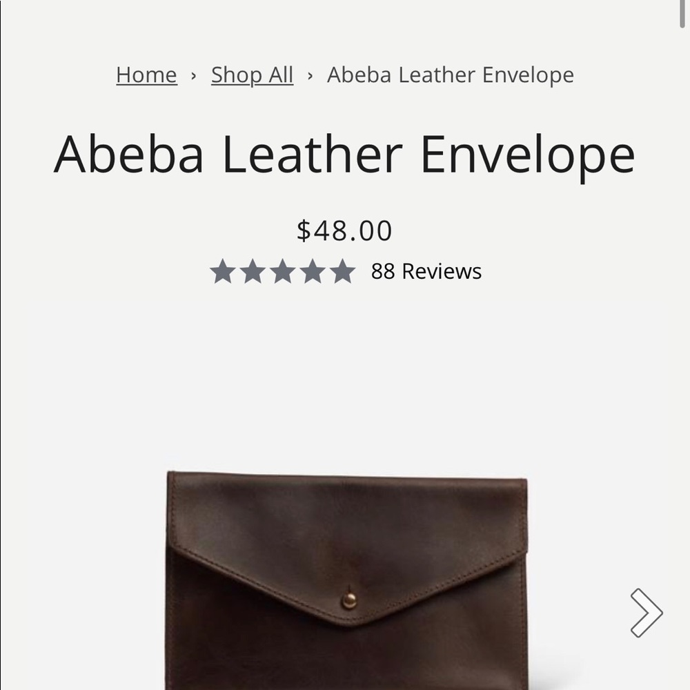 Parker Clay Black Leather Envelope wallet clutch